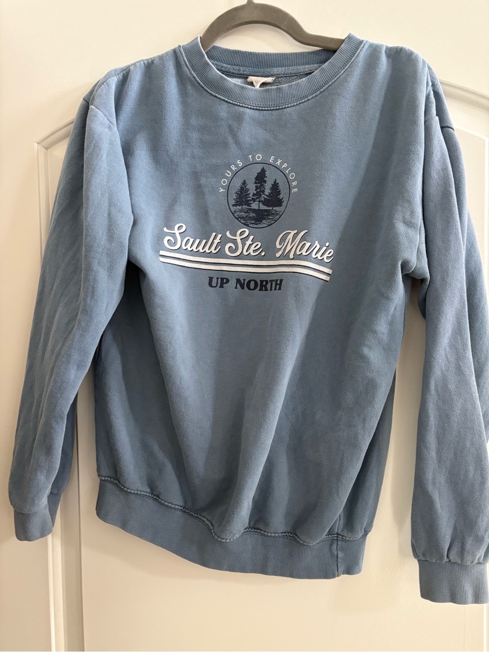 Sault Ste. Marie Up North Crewneck Sweater - Light Blue